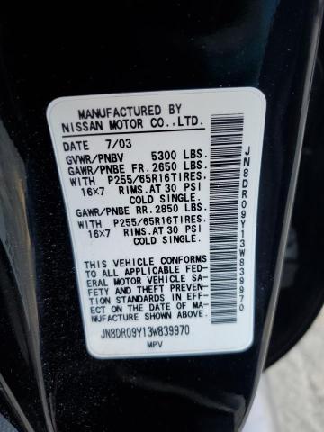 Photo 10 from auction – 2003 NISSAN PATHFINDER with VIN JN8DR09Y13W839970