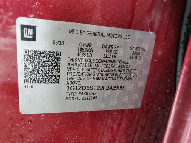 Photo 10 from auction – 2018 CHEVROLET MALIBU LT with VIN 1G1ZD5ST2JF242909