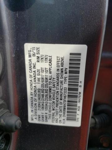 Photo 10 from auction – 2015 HONDA CR-V EXL with VIN 2HKRM4H73FH673333