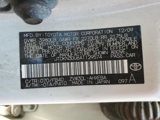 Photo 10 from auction – 2010 TOYOTA PRIUS with VIN JTDKN3DU6A1129574
