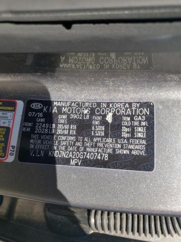 Photo 10 from auction – 2016 KIA SOUL with VIN KNDJN2A20G7407478