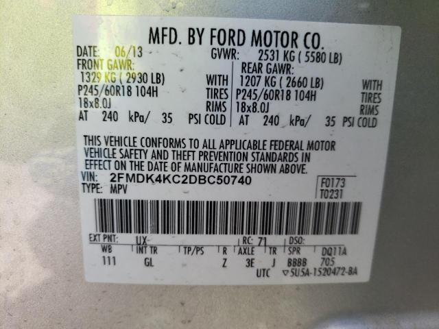 Photo 10 from auction – 2013 FORD EDGE LIMIT with VIN 2FMDK4KC2DBC50740