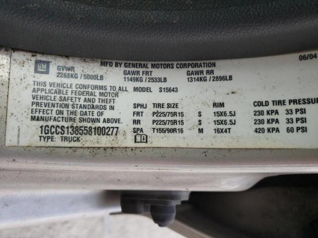 Photo 10 from auction – 2005 CHEVROLET COLORADO with VIN 1GCCS138558100277