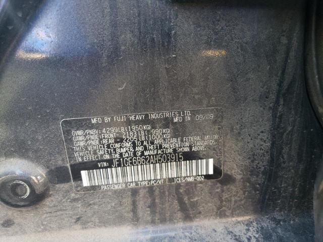 Photo 10 from auction – 2010 SUBARU IMPREZA 2. with VIN JF1GE6B62AH503915