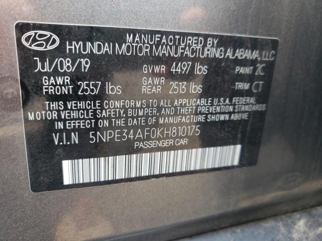 Photo 10 from auction – 2019 HYUNDAI SONATA LIM with VIN 5NPE34AF0KH810175