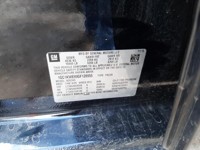 Photo 10 from auction – 2016 CHEVROLET SILVERADO with VIN 1GC1KWE89GF128955