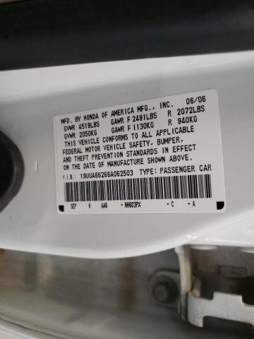 Photo 10 from auction – 2006 ACURA 3.2TL with VIN 19UUA66266A062503