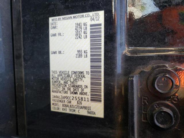 Photo 10 from auction – 2012 NISSAN ALTIMA BAS with VIN 1N4AL2AP0CC255811