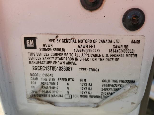 Photo 10 from auction – 2005 CHEVROLET SILVERADO with VIN 2GCEC13T051336087
