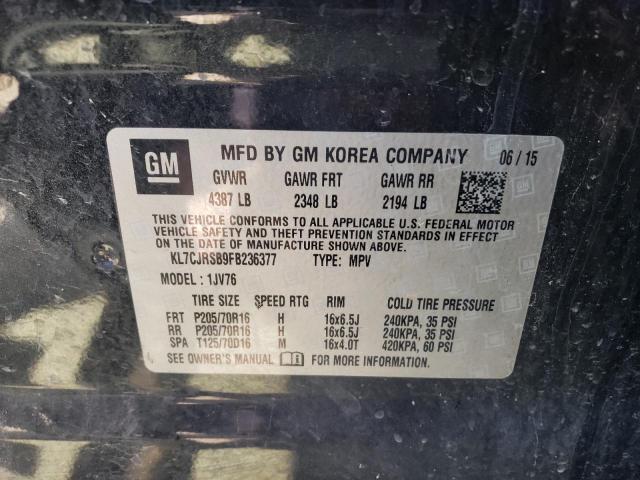 Photo 10 from auction – 2015 CHEVROLET TRAX 1LT with VIN KL7CJRSB9FB236377