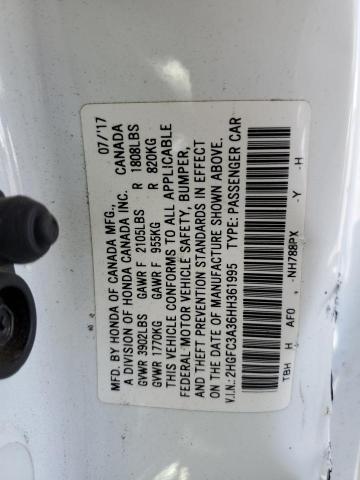 Photo 10 from auction – 2017 HONDA CIVIC EX with VIN 2HGFC3A36HH361995