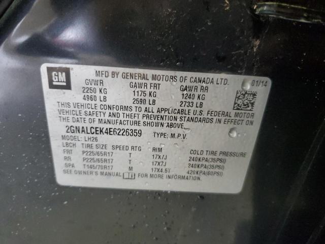 Photo 10 from auction – 2014 CHEVROLET EQUINOX LT with VIN 2GNALCEK4E6226359