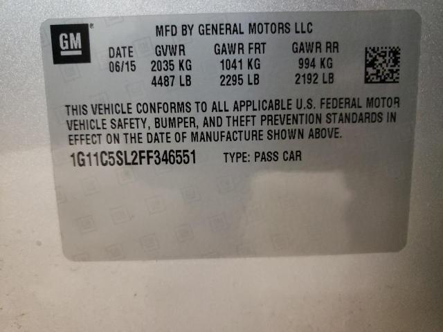 Photo 10 from auction – 2015 CHEVROLET MALIBU 1LT with VIN 1G11C5SL2FF346551