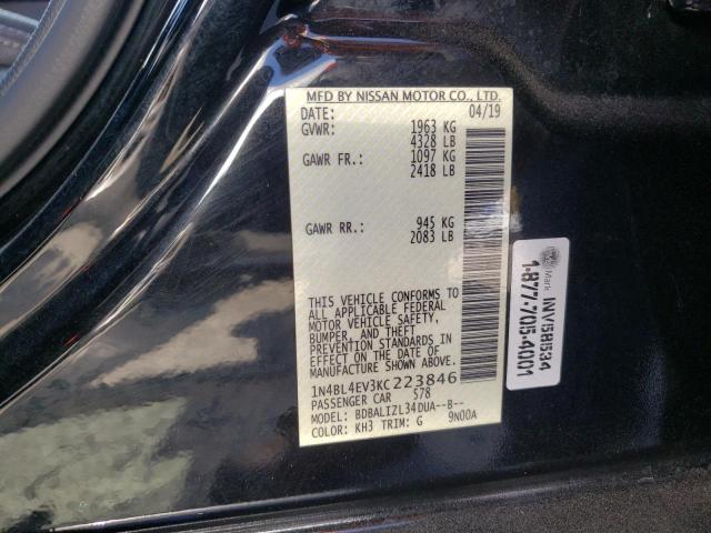 Photo 10 from auction – 2019 NISSAN ALTIMA SL with VIN 1N4BL4EV3KC223846