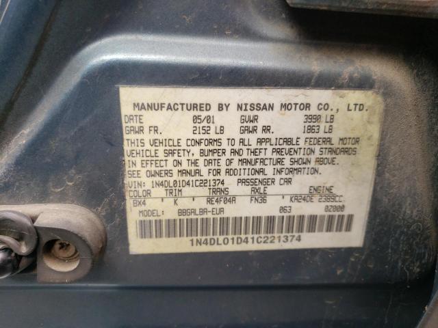 Photo 10 from auction – 2001 NISSAN ALTIMA XE with VIN 1N4DL01D41C221374