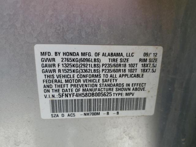 Photo 10 from auction – 2013 HONDA PILOT EXL with VIN 5FNYF4H58DB005625