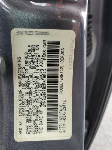 Photo 10 from auction – 2012 TOYOTA COROLLA BA with VIN 5YFBU4EE6CP018943