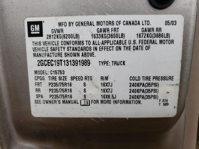 Photo 10 from auction – 2003 CHEVROLET SILVERADO with VIN 2GCEC19T131391989