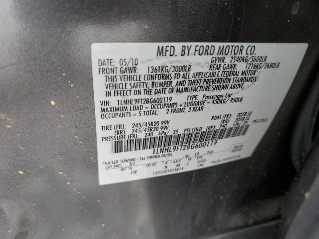 Photo 10 from auction – 2011 LINCOLN MKS with VIN 1LNHL9FT2BG600119