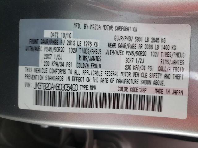 Photo 10 from auction – 2011 MAZDA CX-9 with VIN JM3TB2DAXB0305490