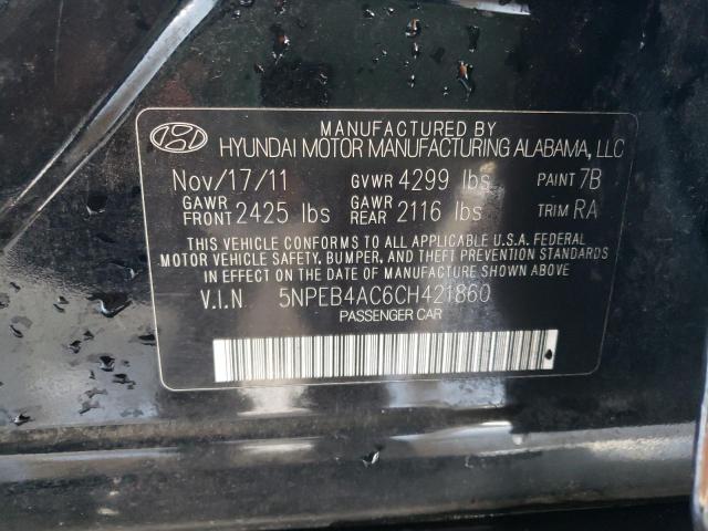 Photo 10 from auction – 2012 HYUNDAI SONATA GLS with VIN 5NPEB4AC6CH421860