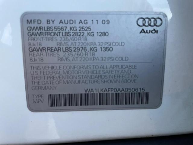 Photo 10 from auction – 2010 AUDI Q5 PREMIUM with VIN WA1LKAFP0AA050615