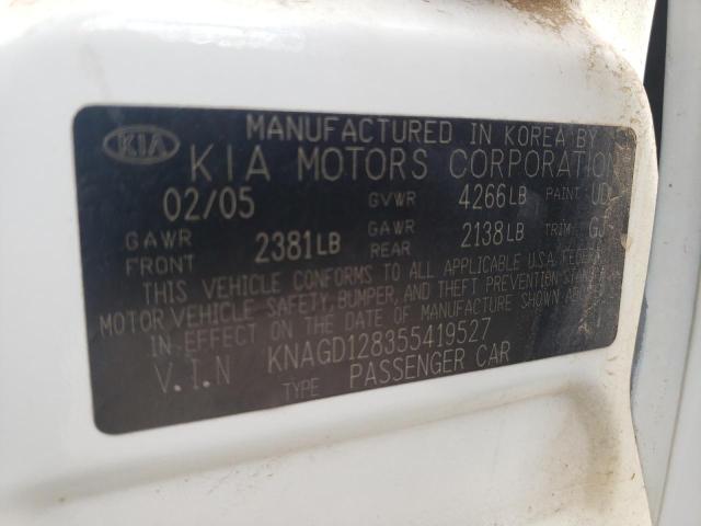 Photo 10 from auction – 2005 KIA OPTIMA LX/ with VIN KNAGD128355419527