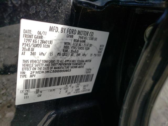 Photo 10 from auction – 2011 FORD EDGE LIMIT with VIN 2FMDK3KC5BBB50803
