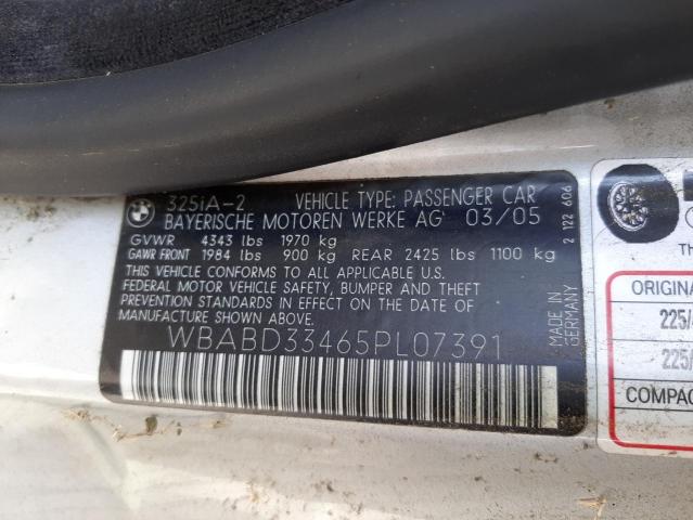 Photo 10 from auction – 2005 BMW 325 CI with VIN WBABD33465PL07391
