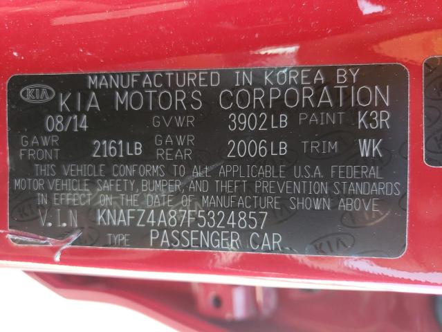 Photo 10 from auction – 2015 KIA FORTE EX with VIN KNAFZ4A87F5324857