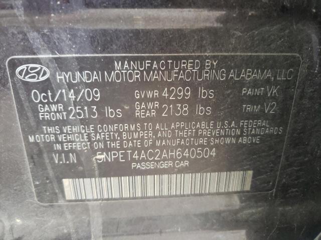 Photo 10 from auction – 2010 HYUNDAI SONATA GLS with VIN 5NPET4AC2AH640504