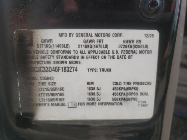 Photo 10 from auction – 2006 CHEVROLET SILVERADO with VIN 1GCJC33D46F183274
