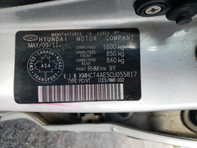 Photo 10 from auction – 2012 HYUNDAI ACCENT GLS with VIN KMHCT4AE5CU055817