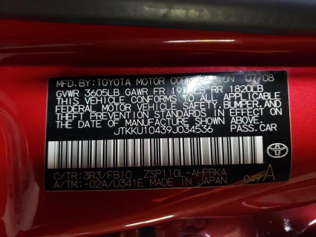 Photo 10 from auction – 2009 TOYOTA SCION XD with VIN JTKKU10439J034536