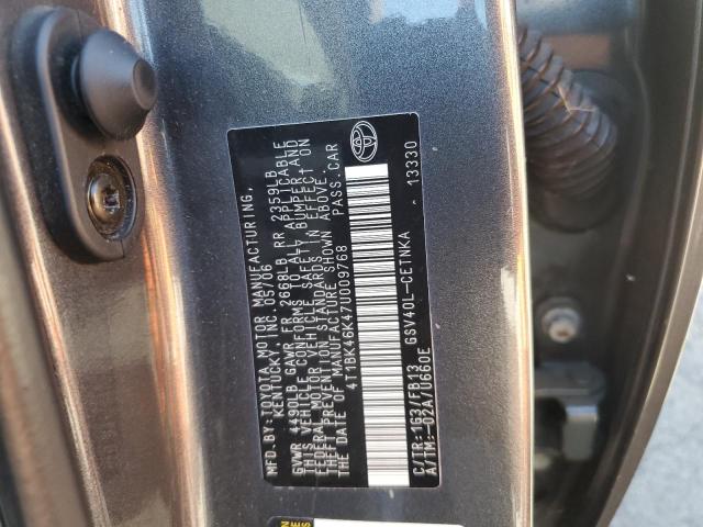 Photo 10 from auction – 2007 TOYOTA CAMRY with VIN 4T1BK46K47U009768
