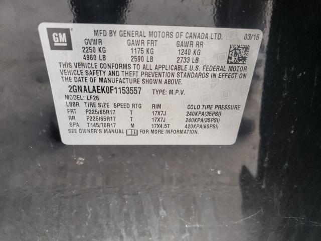 Photo 10 from auction – 2015 CHEVROLET EQUINOX LS with VIN 2GNALAEK0F1153557