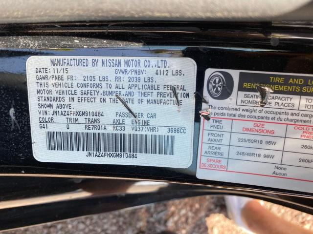 Photo 10 from auction – 2016 NISSAN 370Z BASE with VIN JN1AZ4FHXGM910484