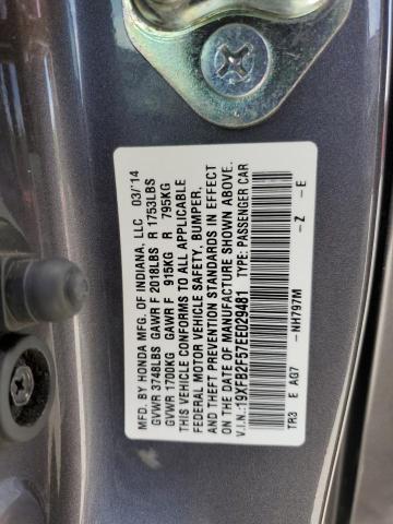 Photo 10 from auction – 2014 HONDA CIVIC LX with VIN 19XFB2F57EE029481