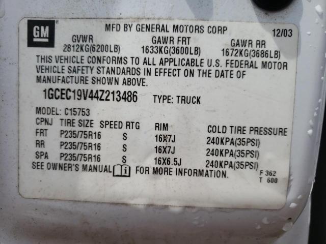 Photo 10 from auction – 2004 CHEVROLET SILVERADO with VIN 1GCEC19V44Z213486
