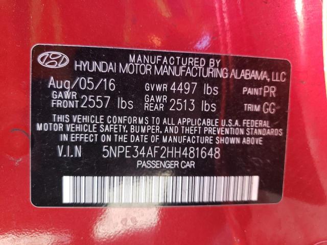 Photo 10 from auction – 2017 HYUNDAI SONATA SPO with VIN 5NPE34AF2HH481648
