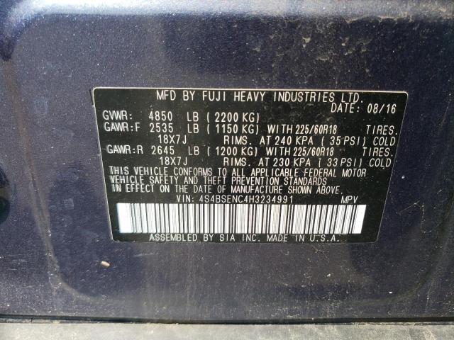 Photo 10 from auction – 2017 SUBARU OUTBACK 3. with VIN 4S4BSENC4H3234991
