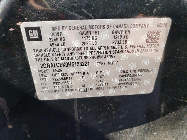 Photo 10 from auction – 2017 CHEVROLET EQUINOX LT with VIN 2GNALCEK9H6153221