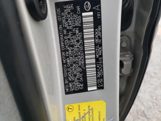 Photo 10 from auction – 2005 LEXUS ES 330 with VIN JTHBA30G155139793