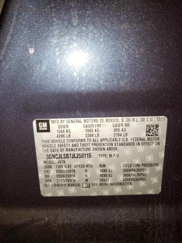 Photo 10 from auction – 2018 CHEVROLET TRAX 1LT with VIN 3GNCJLSB7JL250115