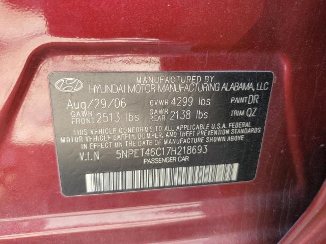 Photo 10 from auction – 2007 HYUNDAI SONATA GLS with VIN 5NPET46C17H218693