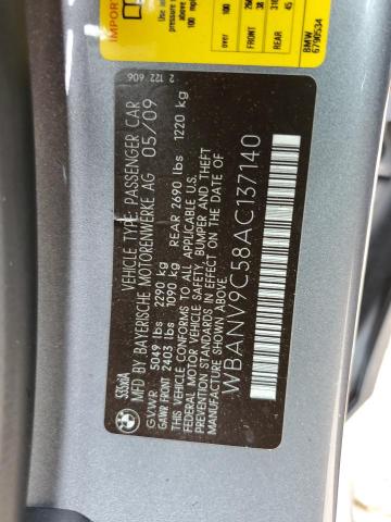 Photo 10 from auction – 2010 BMW 535 XI with VIN WBANV9C58AC137140