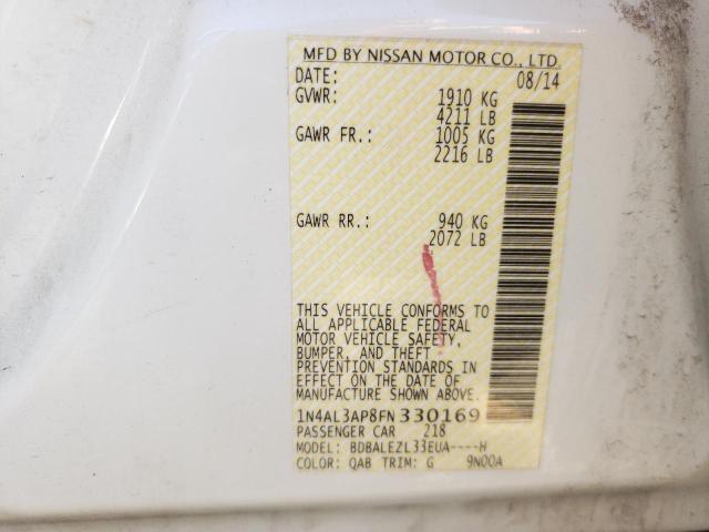 Photo 10 from auction – 2015 NISSAN ALTIMA 2.5 with VIN 1N4AL3AP8FN330169