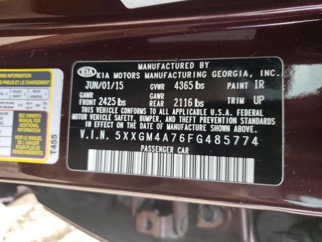 Photo 10 from auction – 2015 KIA OPTIMA LX with VIN 5XXGM4A76FG485774