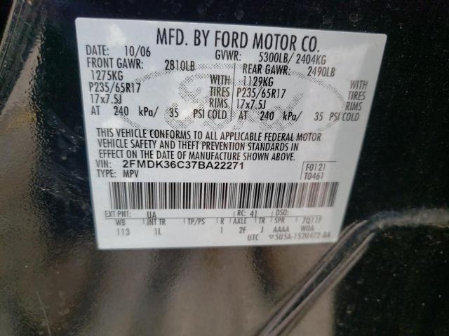 Photo 10 from auction – 2007 FORD EDGE SE with VIN 2FMDK36C37BA22271