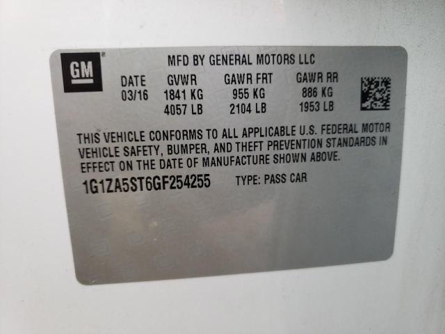 Photo 10 from auction – 2016 CHEVROLET MALIBU L with VIN 1G1ZA5ST6GF254255